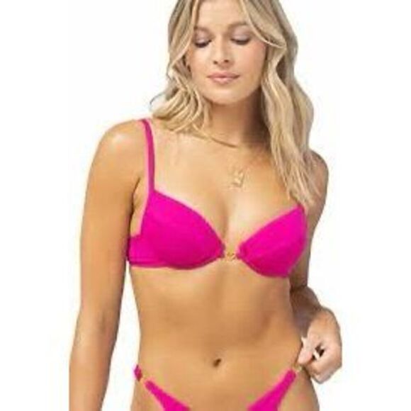 New. L*SPACE pink push up bikini top. Small. Retails $119 - Picture 4 of 11